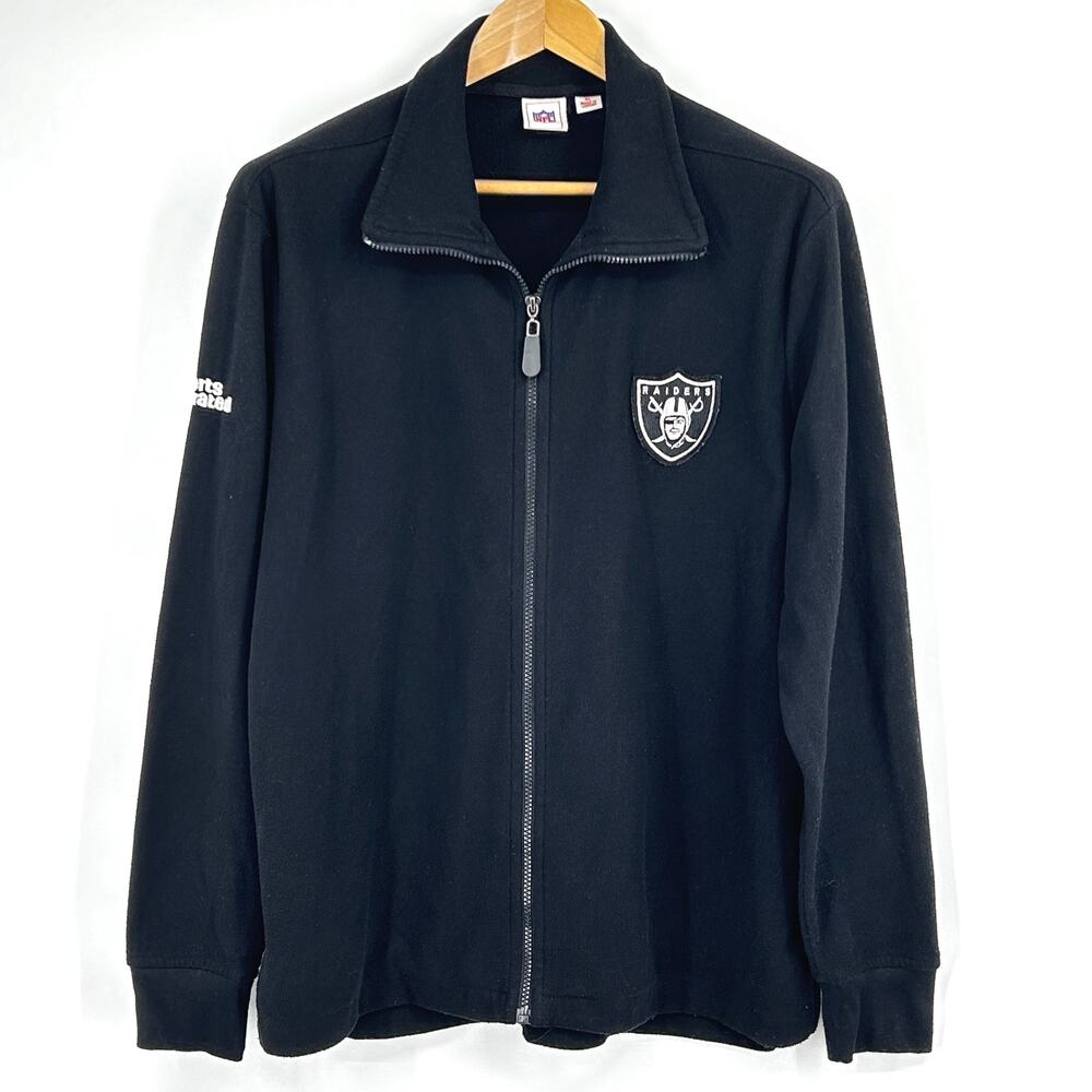 VTG NFL Raiders Jacket Men's Sports Illustrated Collab‎ Fleece Full Zip Black XL